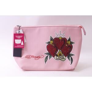 Ed Hardy, Makeup Bag, Purse, Handbag, Fashion, Accessory, Love Kills, Pink
